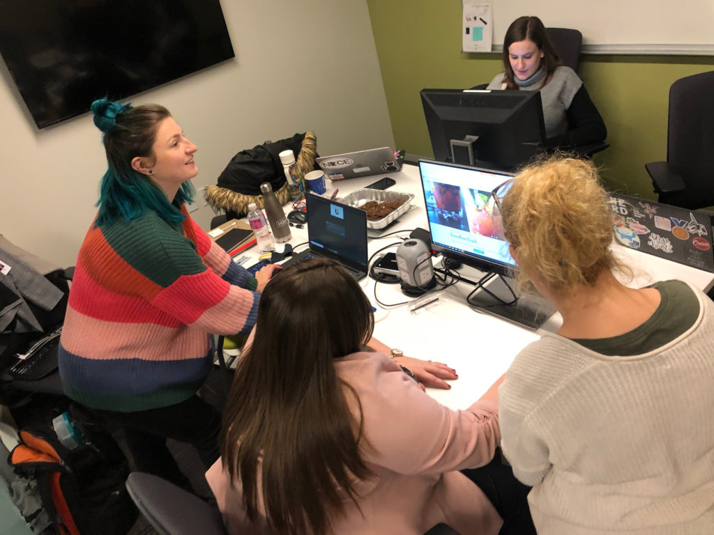 image of researchers setting up eye-tracking