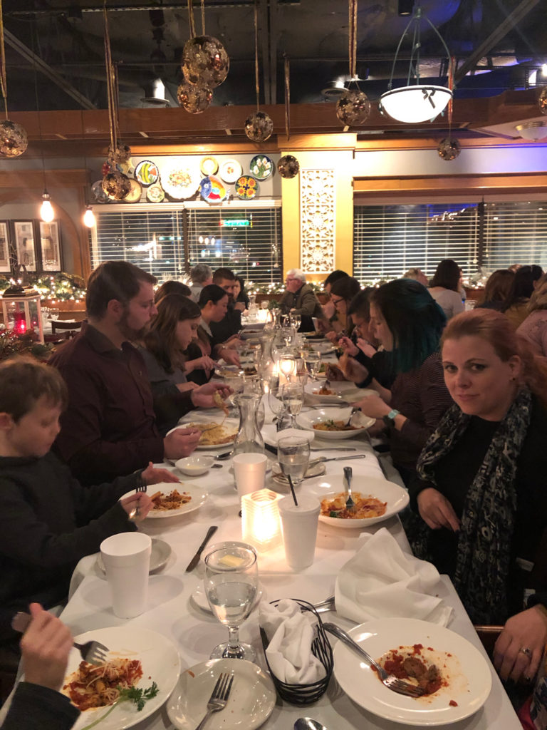 Our holiday team dinner